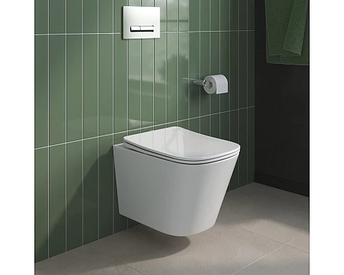 Унитаз подвесной безободковый с сиденьем BelBagno DUE 2.0 BB7107CHR/SC