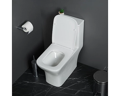 Унитаз-моноблок с сиденьем дюропласт soft close, P-trap BelBagno NEON BB8617CPR-MN/SC