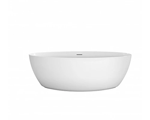 Отдельностоящая, полукруглая акриловая ванна в комплекте со сливом-переливом BelBagno BB707-1860-880