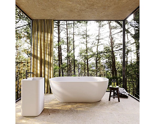 Ванна из искусственного камня Solid Surface 1600х800х540 CEZARES CZR-STYLUS-160-80-54-SSB