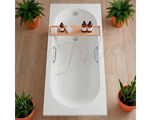 Ванна из литьевого мрамора Delice Bravo 150х70 матовая с ручками Хром DLR330036R-M