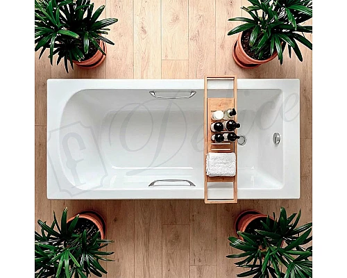 Ванна из литьевого мрамора Delice Scandi 180х75 глянцевая с ручками Хром DLR330030R-G