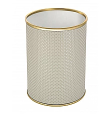 Ведро для мусора 3л открытое Geralis M-RWG-B Ромб белое, кант золото