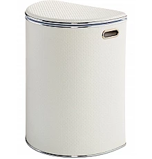 Корзина для белья Geralis PWH-O PUNTO белая, кант хром, полукруглая