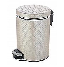 Ведро для мусора 5л Geralis V-PLH-B PUNTO бежевое, кант хром