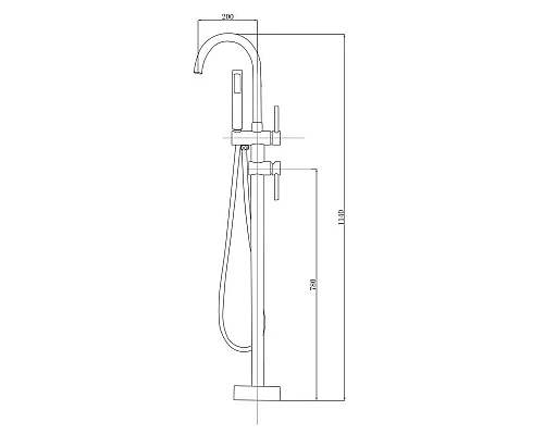 Заказать Смеситель напольный для ванны Gemy G7098A в магазине сантехники Santeh-Crystal.ru