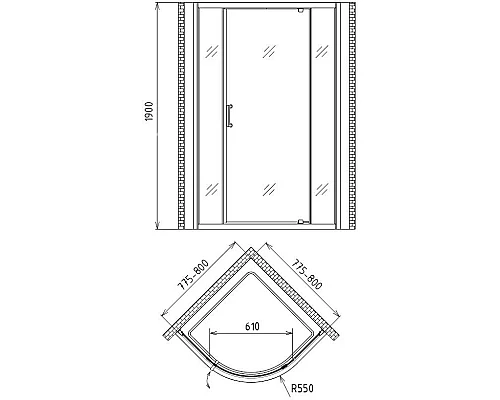 Заказать Душевой уголок 80х80 см Gemy Sunny Bay S28061 прозрачное в магазине сантехники Santeh-Crystal.ru