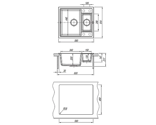 Заказать Кухонная мойка Florentina Lipsi жасмин 20.210.D0580.201 в магазине сантехники Santeh-Crystal.ru