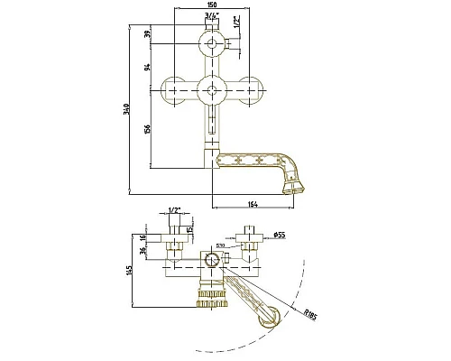 Заказать Душевая система Bronze De Luxe Windsor 10120PR в магазине сантехники Santeh-Crystal.ru