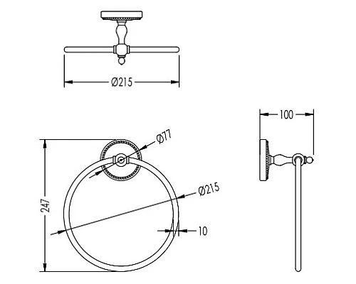 Купить Кольцо для полотенец бронза/белый Devon&Devon Dorothy DOR407BR в магазине сантехники Santeh-Crystal.ru