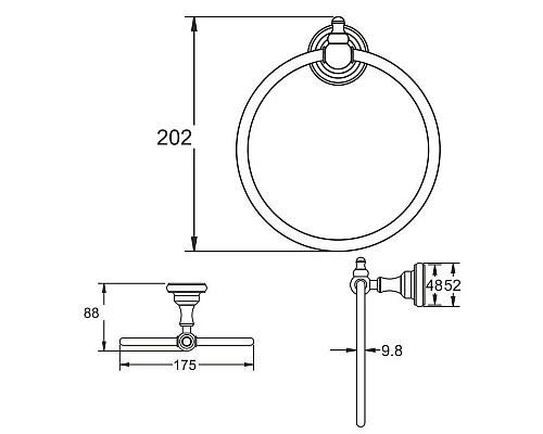 Купить Кольцо для полотенец Rose RG1106 в магазине сантехники Santeh-Crystal.ru