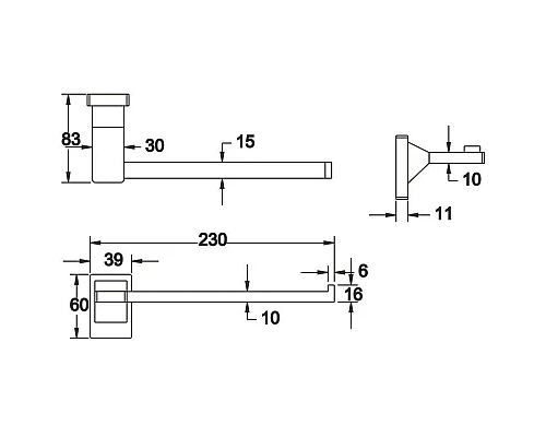 Заказать Полотенцедержатель 23 см Rose RG1606H в магазине сантехники Santeh-Crystal.ru