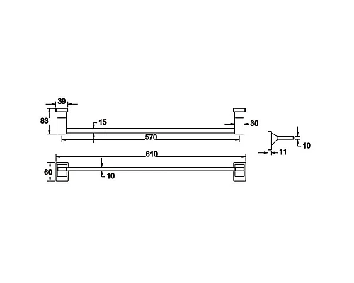 Купить Полотенцедержатель 61 см Rose RG1617 в магазине сантехники Santeh-Crystal.ru