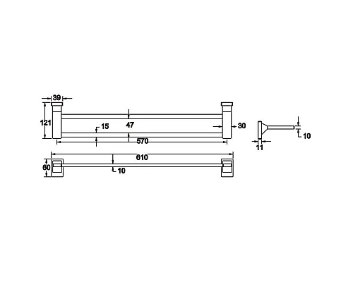 Купить Полотенцедержатель 61 см Rose RG1627H в магазине сантехники Santeh-Crystal.ru