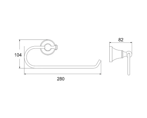Купить Кольцо для полотенец 28 см Rose RG1906H в магазине сантехники Santeh-Crystal.ru