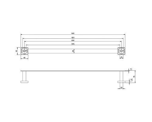 Купить Полотенцедержатель 64,5 см Villeroy & Boch Elements-Striking TVA152002000K5 в магазине сантехники Santeh-Crystal.ru