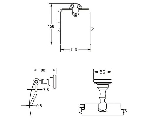 Заказать Держатель туалетной бумаги Rose RG1105 в магазине сантехники Santeh-Crystal.ru