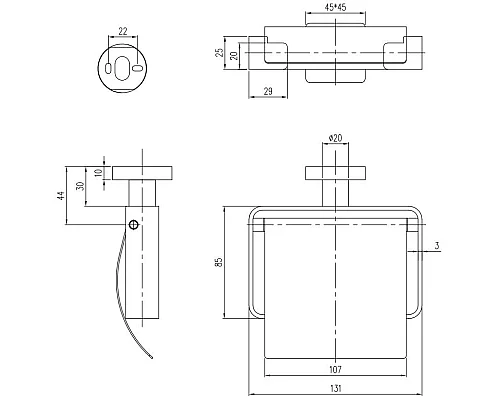 Приобрести Держатель туалетной бумаги Villeroy & Boch Elements-Striking TVA15201300064 в магазине сантехники Santeh-Crystal.ru