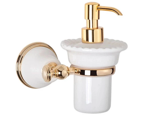 Купить Дозатор жидкого мыла белый/золото Tiffany World Harmony TWHA108bi/oro в магазине сантехники Santeh-Crystal.ru