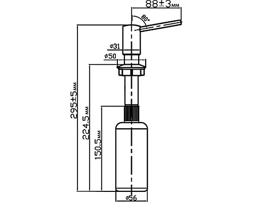 Заказать Дозатор нержавеющая сталь Omoikiri OM-02 BN в магазине сантехники Santeh-Crystal.ru