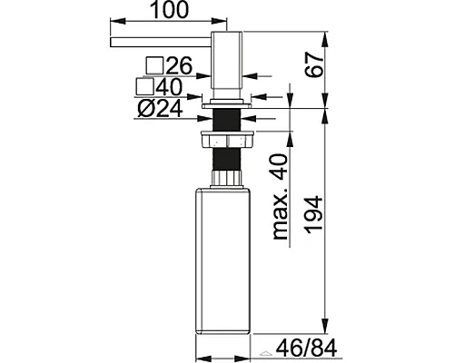 Заказать Дозатор для жидкого мыла 250 мл нержавеющая сталь Franke Centinox 119.0176.059 в магазине сантехники Santeh-Crystal.ru