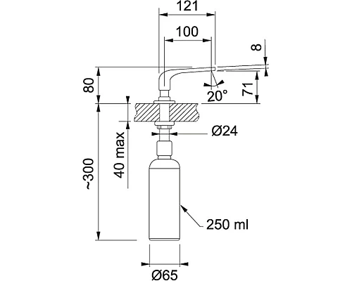 Приобрести Дозатор для жидкого мыла 300 мл нержавеющая сталь Franke Sinos 119.0261.514 в магазине сантехники Santeh-Crystal.ru
