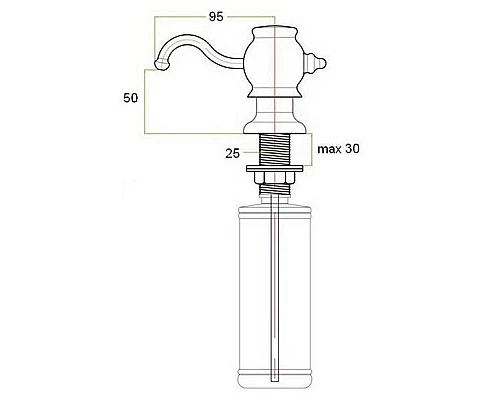 Купить Дозатор для жидкого мыла Zorg ZR24CHEPHYIMETALL в магазине сантехники Santeh-Crystal.ru