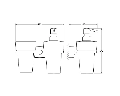 Заказать Держатель с дозатором и стаканом FBS Esperado ESP 008 в магазине сантехники Santeh-Crystal.ru