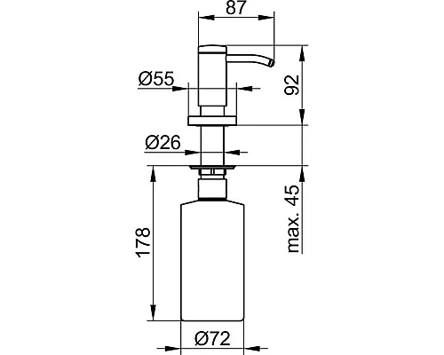 Приобрести Дозатор 500 мл KEUCO Plan 14949010200 в магазине сантехники Santeh-Crystal.ru