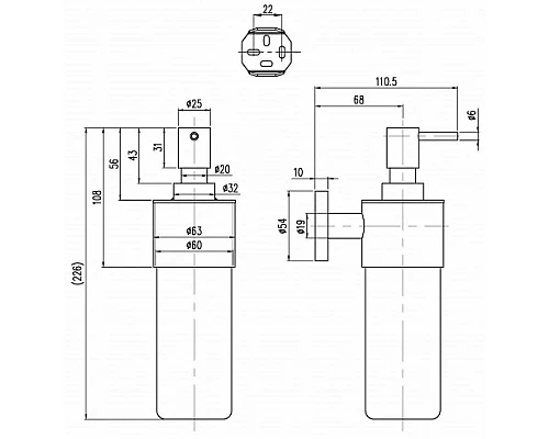Приобрести Дозатор 230 мл Villeroy & Boch Elements-Tender TVA15100700061 в магазине сантехники Santeh-Crystal.ru
