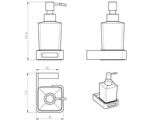 Приобрести Дозатор Boheme Q 10957-B в магазине сантехники Santeh-Crystal.ru
