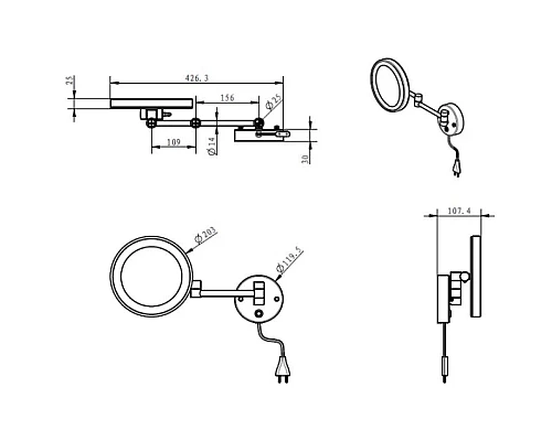 Приобрести Косметическое зеркало Art&Max AM-M-060-CR в магазине сантехники Santeh-Crystal.ru