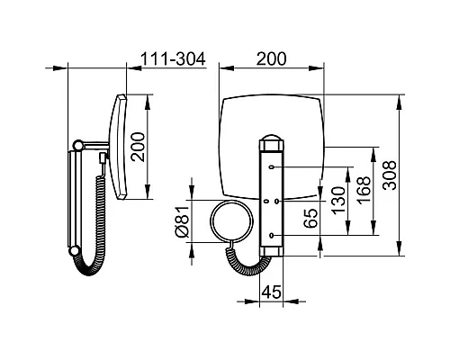 Приобрести Косметическое зеркало x 5 KEUCO 17613019005 в магазине сантехники Santeh-Crystal.ru