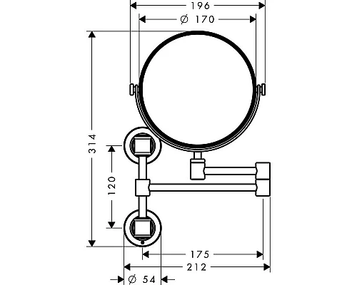 Заказать Косметическое зеркало x 1,7 Axor Montreux 42090820 в магазине сантехники Santeh-Crystal.ru