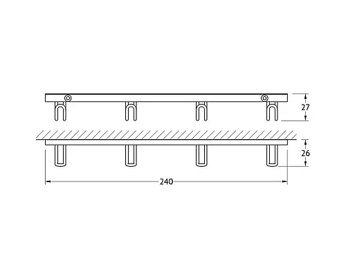 Заказать Планка с крючками FBS Ryna RYN 032 в магазине сантехники Santeh-Crystal.ru