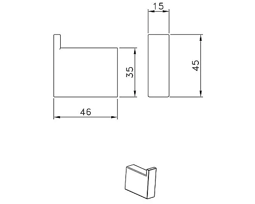 Крючок AltroBagno Aperto AltroBagnoAperto081003NeOp для ванны, черный матовый