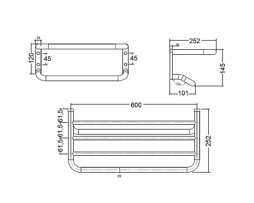 Приобрести Полка для полотенец 60 см Kludi A-Xes 4898905 в магазине сантехники Santeh-Crystal.ru