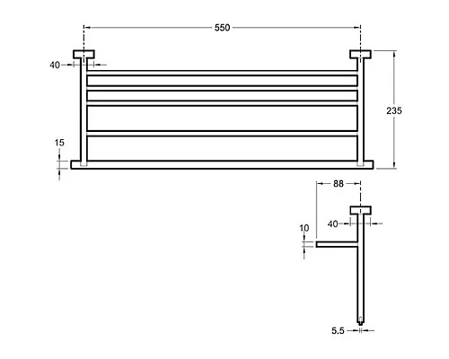Купить Полка для полотенец 60 см Jacob Delafon Eo E77882-CP в магазине сантехники Santeh-Crystal.ru