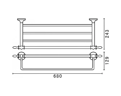 Купить Полка для полотенец 68 см Art&Max Bohemia AM-E-4222-Do в магазине сантехники Santeh-Crystal.ru
