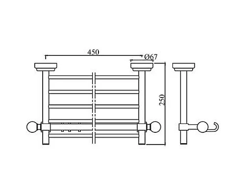 Приобрести Полка для полотенец 51,7 см Jaquar Queens AQN-CHR-7781B в магазине сантехники Santeh-Crystal.ru