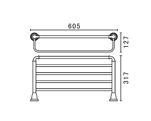 Приобрести Полка для полотенец 60,5 см Art&Max Bianchi AM-E-2610-BR в магазине сантехники Santeh-Crystal.ru