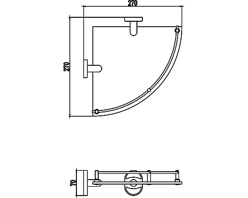 Заказать Полка угловая 27х27 см Savol 70 S-007073 в магазине сантехники Santeh-Crystal.ru