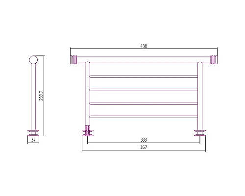 Приобрести Полка для полотенец 43,8 см белый матовый Сунержа 30-2012-4370 в магазине сантехники Santeh-Crystal.ru