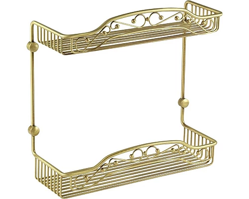 Купить Полка-решетка двойная с галереей Migliore Complementi ML.COM-50.702 BR в магазине сантехники Santeh-Crystal.ru