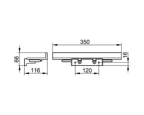 Приобрести Полочка 35 см со встроенным стеклоочистителем KEUCO Reva 12859370000 в магазине сантехники Santeh-Crystal.ru