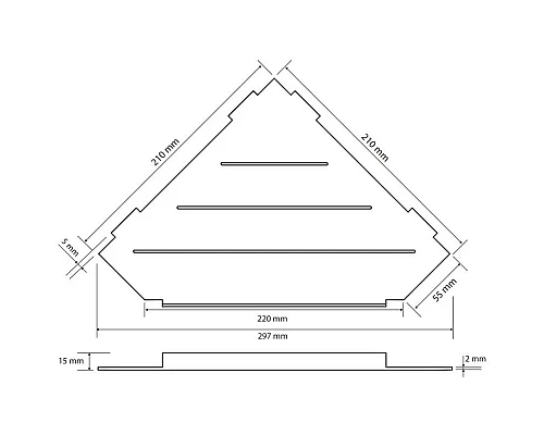 Купить Полка угловая 21х21 см Bemeta Cytro 101302450 в магазине сантехники Santeh-Crystal.ru