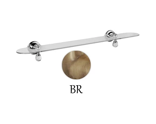 Приобрести Полка стеклянная 60,5 см бронза Tiffany World Crystal TWCR118br-sw в магазине сантехники Santeh-Crystal.ru