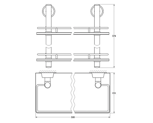 Приобрести Полка стеклянная 30 см FBS Vizovice VIZ 062 в магазине сантехники Santeh-Crystal.ru