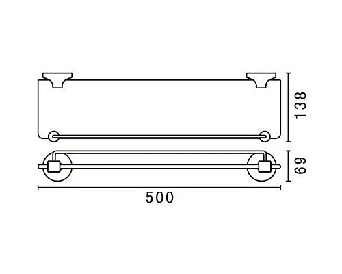 Заказать Полка стеклянная 50 см Art&Max Bohemia AM-E-4282-Br в магазине сантехники Santeh-Crystal.ru