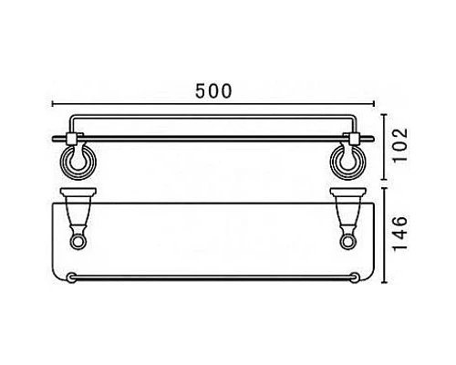 Купить Полка стеклянная 50 см Art&Max Bianchi AM-E-2611-DO в магазине сантехники Santeh-Crystal.ru